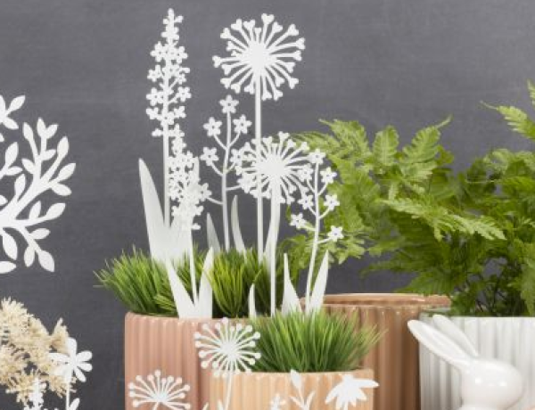 weiße Blumen 3er Set